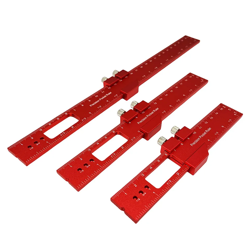thumbnail image 2 of Fashionhome 90 Degree Angle Ruler 200MM Aluminum Alloy Square Marking Gauge Woodworking Height Measurement Tool 2 of 11
