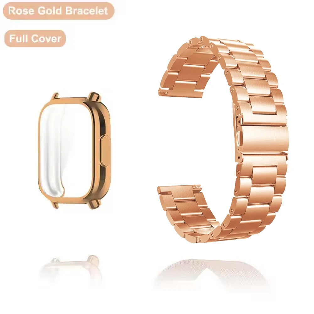Premium Metal Strap with Protective TPU Case