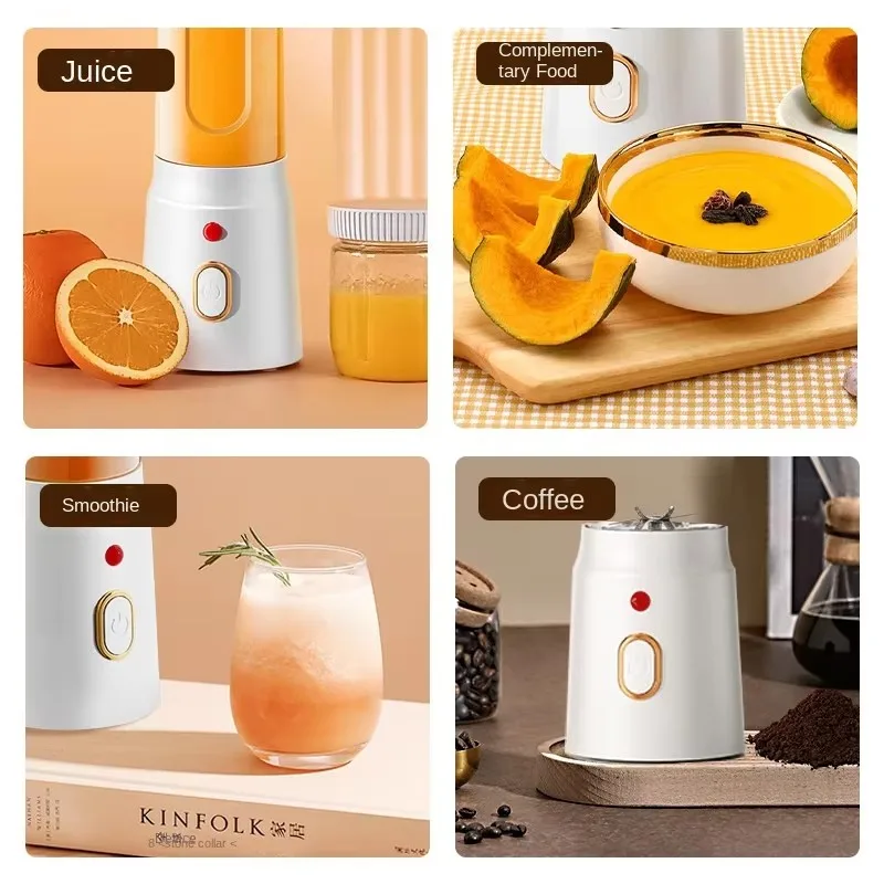 Portable Smoothie Blender Mini Juicers USB Rechargeable 6 Blades Multifunction Smoothie Milkshake Juice Machine