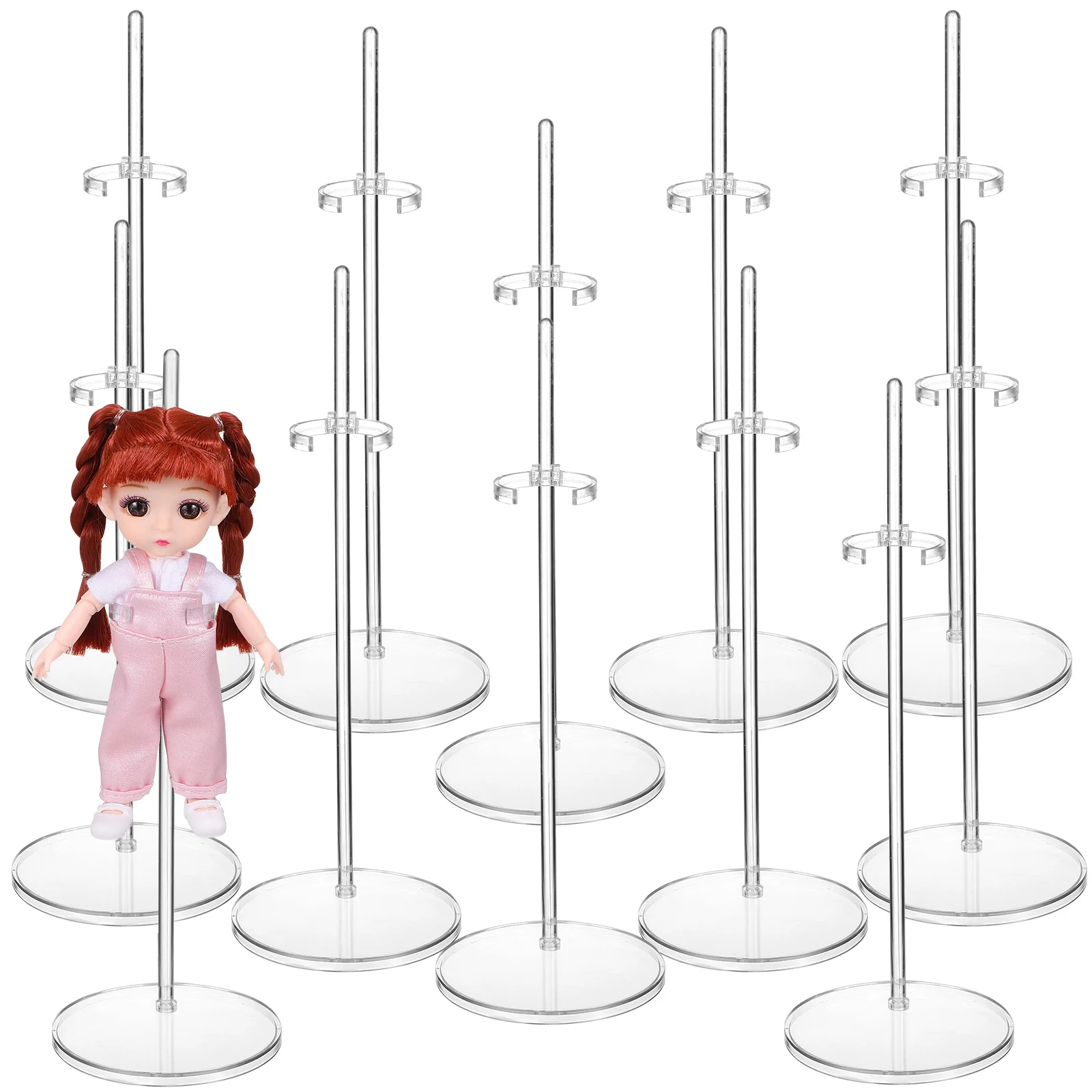 

Plastic Baby Clear Support Display Holder Mini Dolls Storage Rack for Dolls Waist bracket