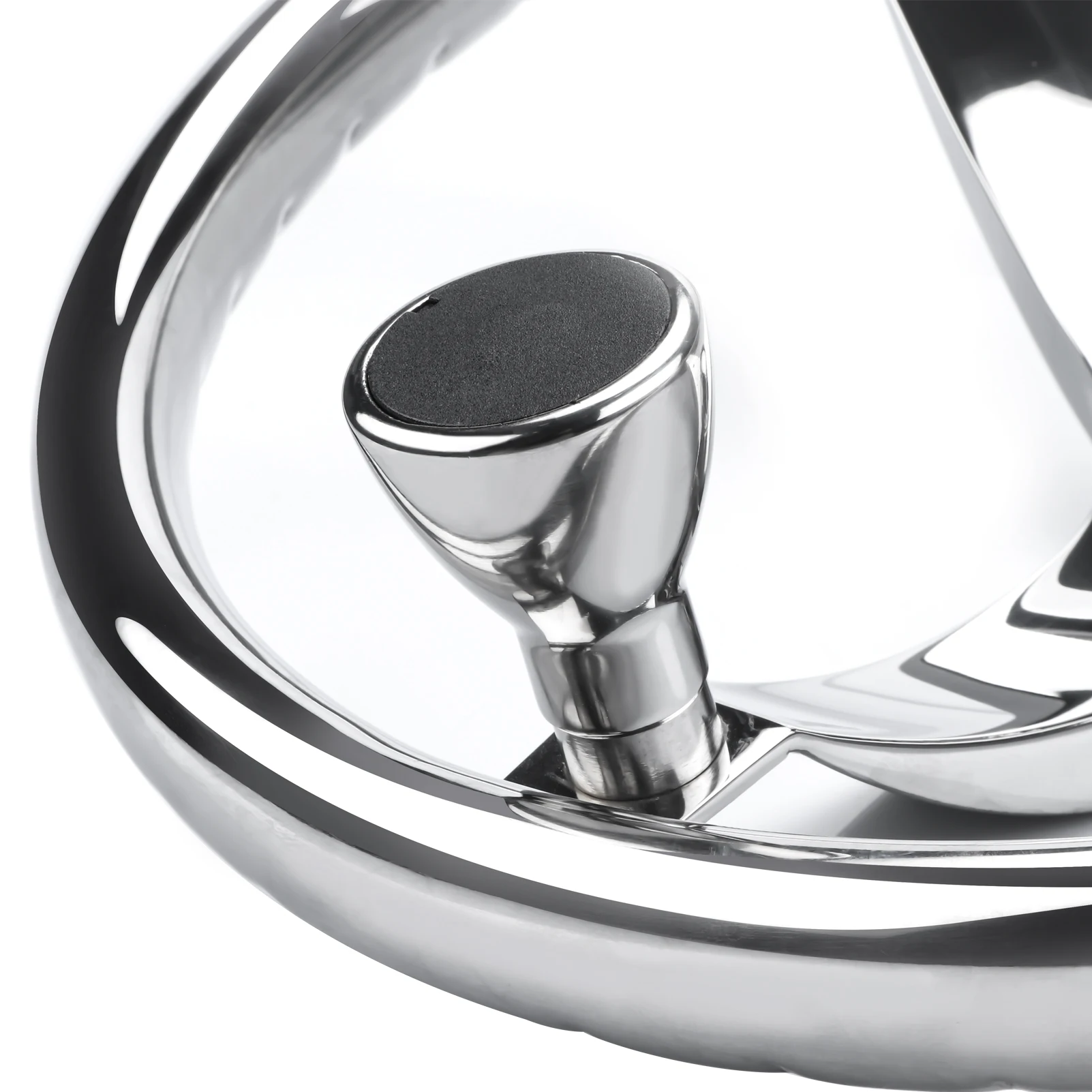 Mirror Polished Stainless Steel Steering Wheel Boat with Control Knob and 5/8 \