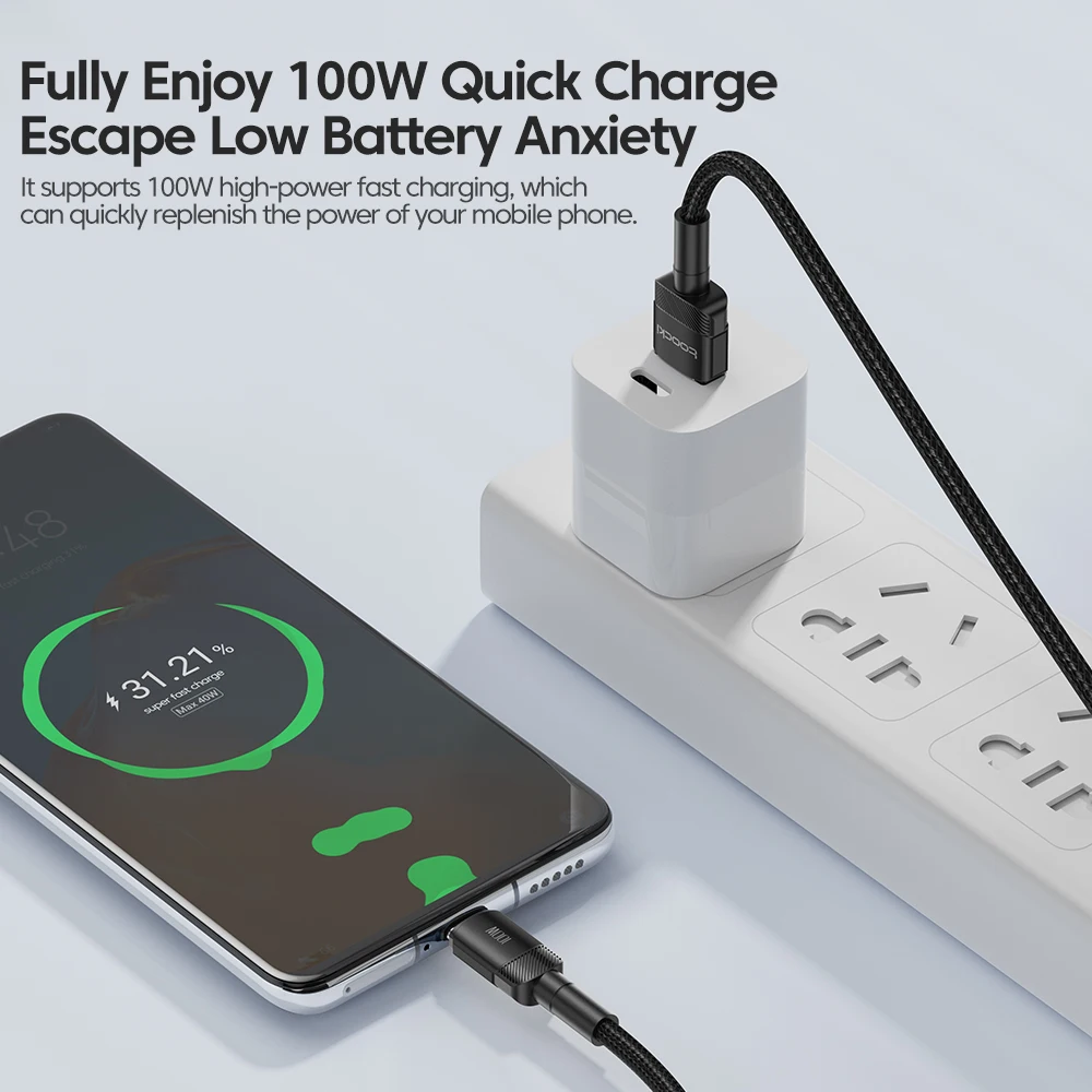 Enhanced Product Title:   
Toocki Max 100W USB Type C Fast Charge Cable