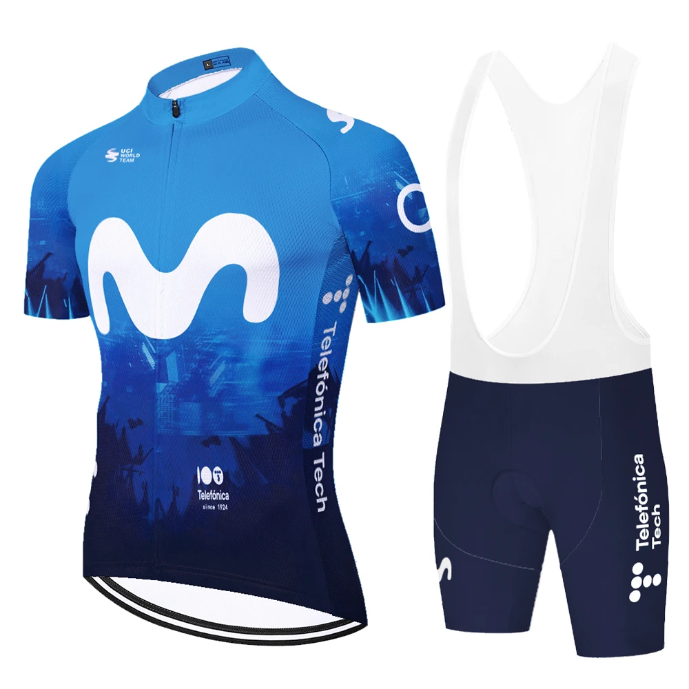 2024 Team Movistar Cycling Jersey Men Cycling Set Maillot Ropa Ciclismo Jersey Uomo Summer Bike Jersey Set Bike Bicycle Wear Mtb