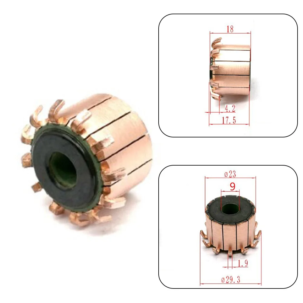 1PC 12P Zähne Kupfer Haken Typ Elektrische Motor Kommutator 9 × 23 × 17.5(18) mm/23x8x1 7mm/26x 8x 17,6mm DC Motor Kommutator – Detail 5