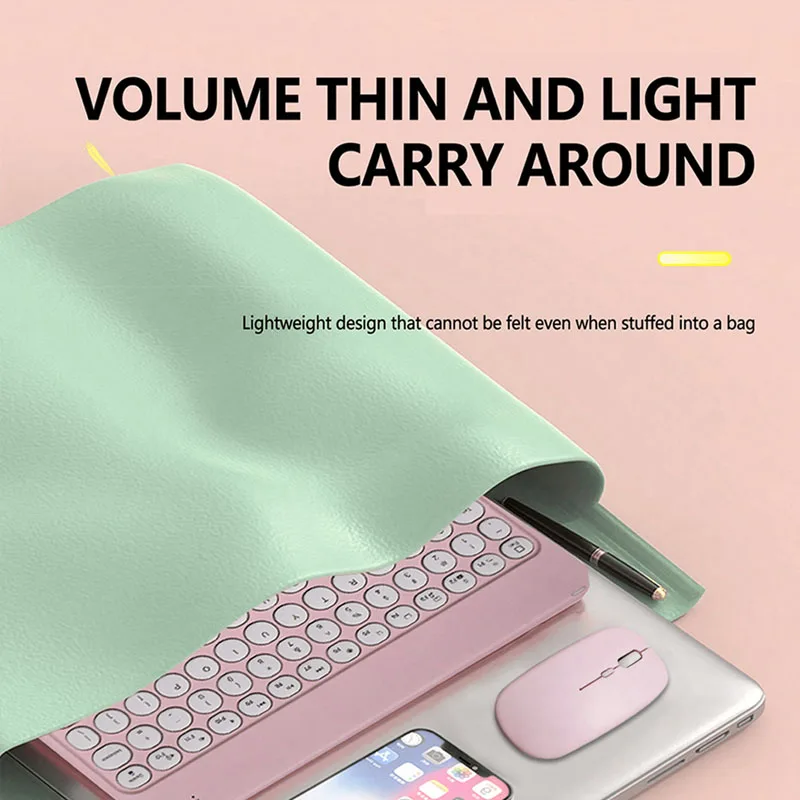 Round Hat Silent Retro Mini Wireless Keyboard Compatible with iPad Computer Phone Tablet