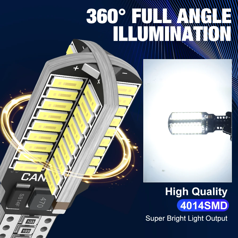 2pcs Canbus T15 W16W 921 912 T16 902 LED  72pcs 4014SMD   3000LM ڵ   6000K  12V