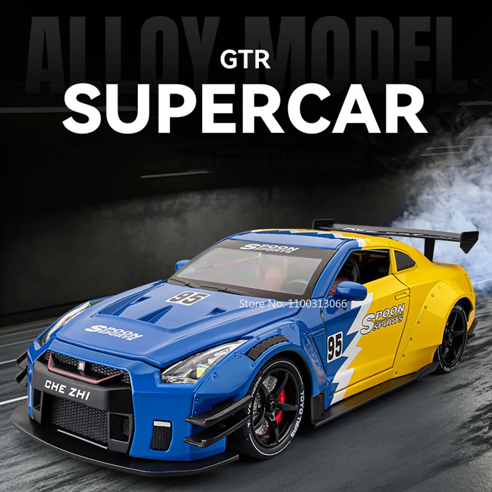 1:24 Nissan Gtr Sport Simulation Alloy Model Sound Light With Smoke