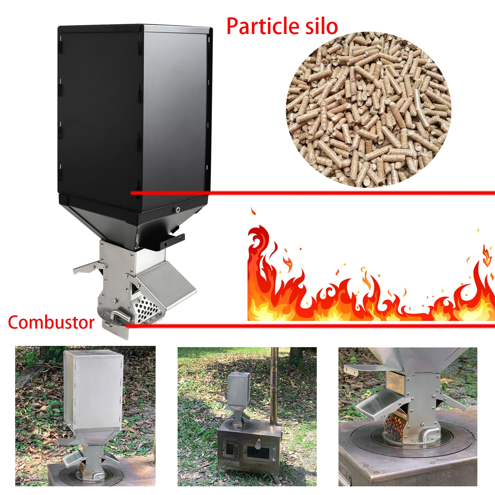 Wood Stove Oven Granule Bin Expansion Table Campsite Picnic Stove Camping Tent Indoor Heating Fireplace Outdoor large