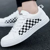 2024 Summer New Men's Checkered Shoes Large Size Breathable PVC Casual Shoes Trendy Board Shoes Men's White Tenis Shoes