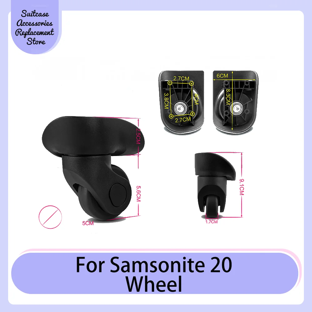 

For Samsonite 20 Black Universal Wheel Replacement Suitcase Rotating Smooth Silent Shock Absorbing Wheels Travel Accessories