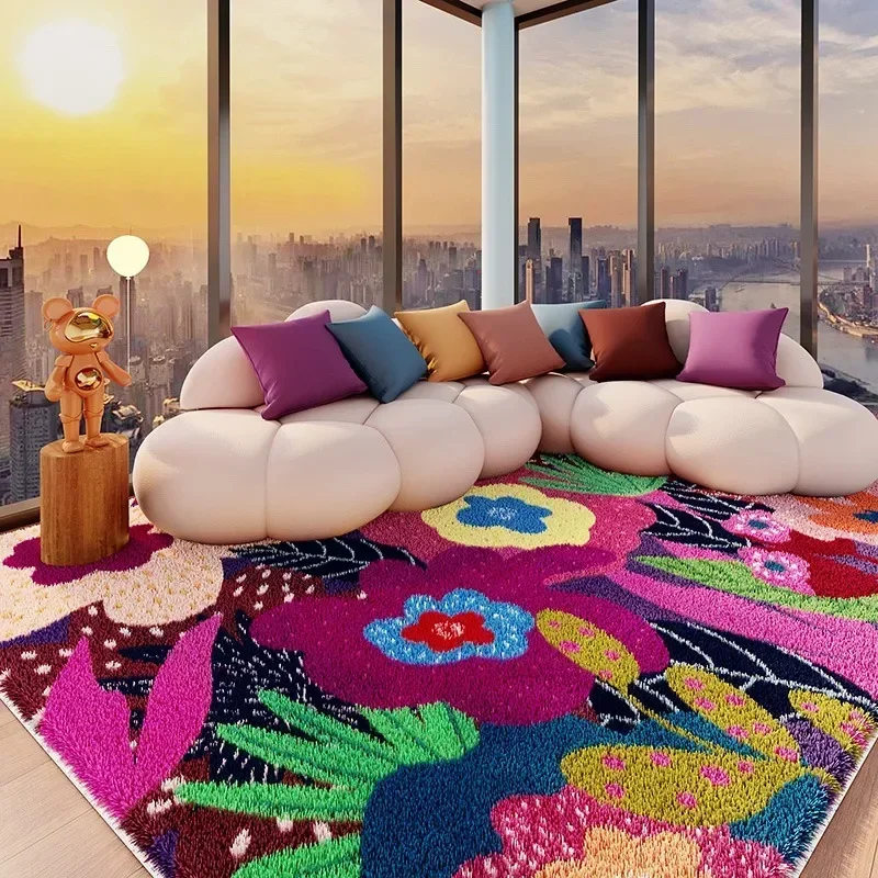 Carpet for Living Room Colorful Large Area Cartoon Bedroom Bedside Plush Rugs Cute IG Sofa Coffee Table Floor Mats Ковер Tapete