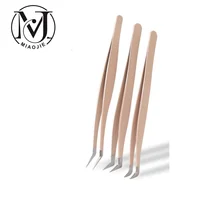 MJ 1 Pcs Eyelash Extension Tweezers Stainless Steel 3D Accurate Clip Eyelashes Tweezers Lash Extensions Supplies Set Tool 1