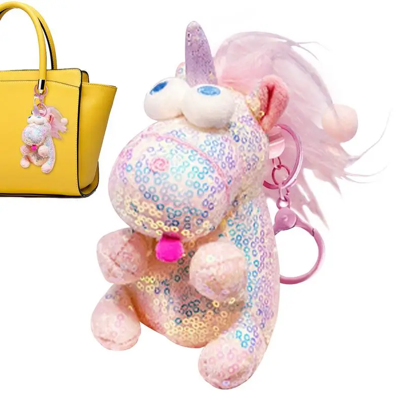 

Cute Plush Keychain Cartoon Figure Soft Stuffed Doll Keychain Car Key Ring Backpack Bag Decor Creative Pendant Key Ring