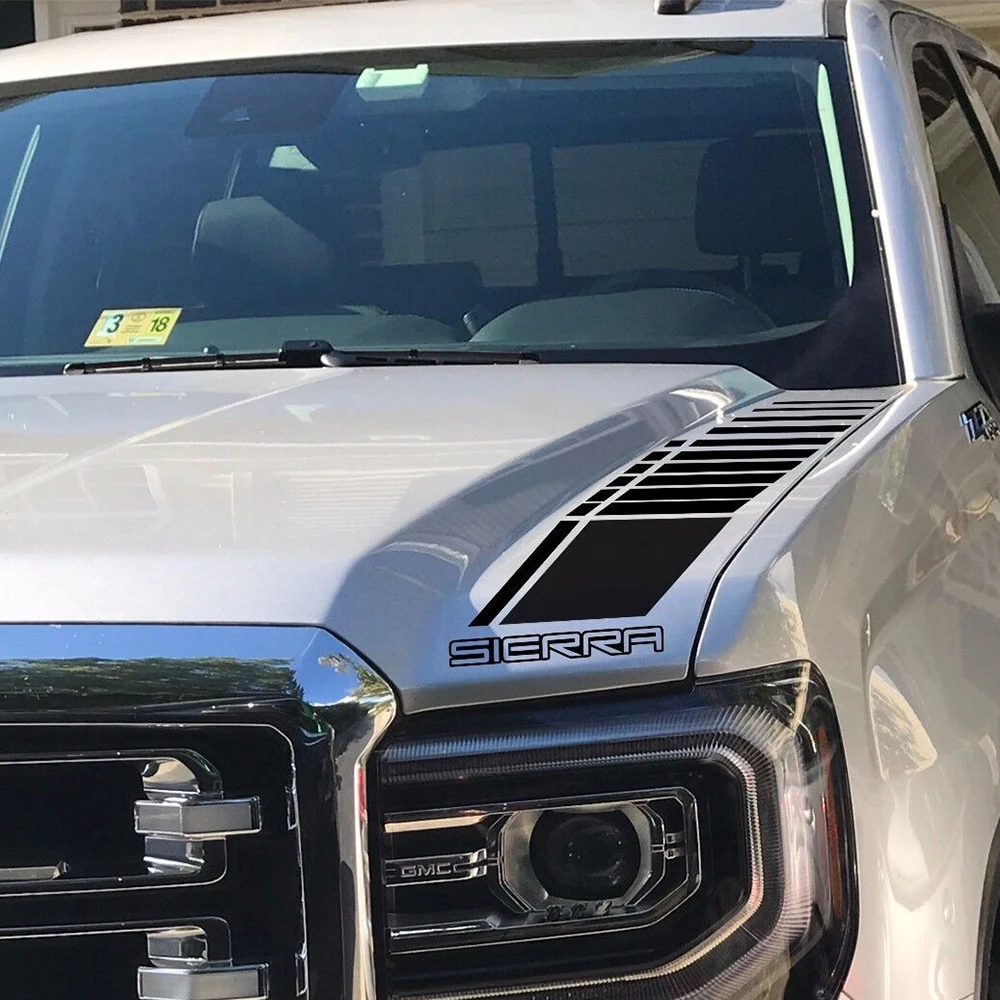 Racing Stripes Car Truck Hood Sticker Decal for GMC Sierra Hood Stripes  Graphics - AliExpress, image size:1000x1000