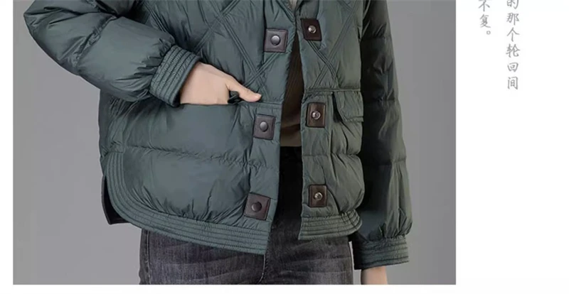 Ladies Down Cotton Jacket 2025 Middle Aged Mother Elegant Lady Outerwear Fashion Long Sleeves Loose Women's Winter Parka Coat