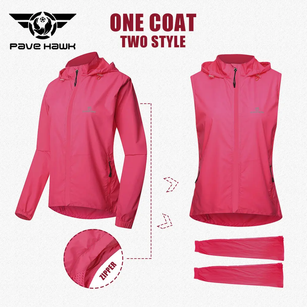 Women Reflective Cycling Jacket Reflect Light Windproof Waterproof