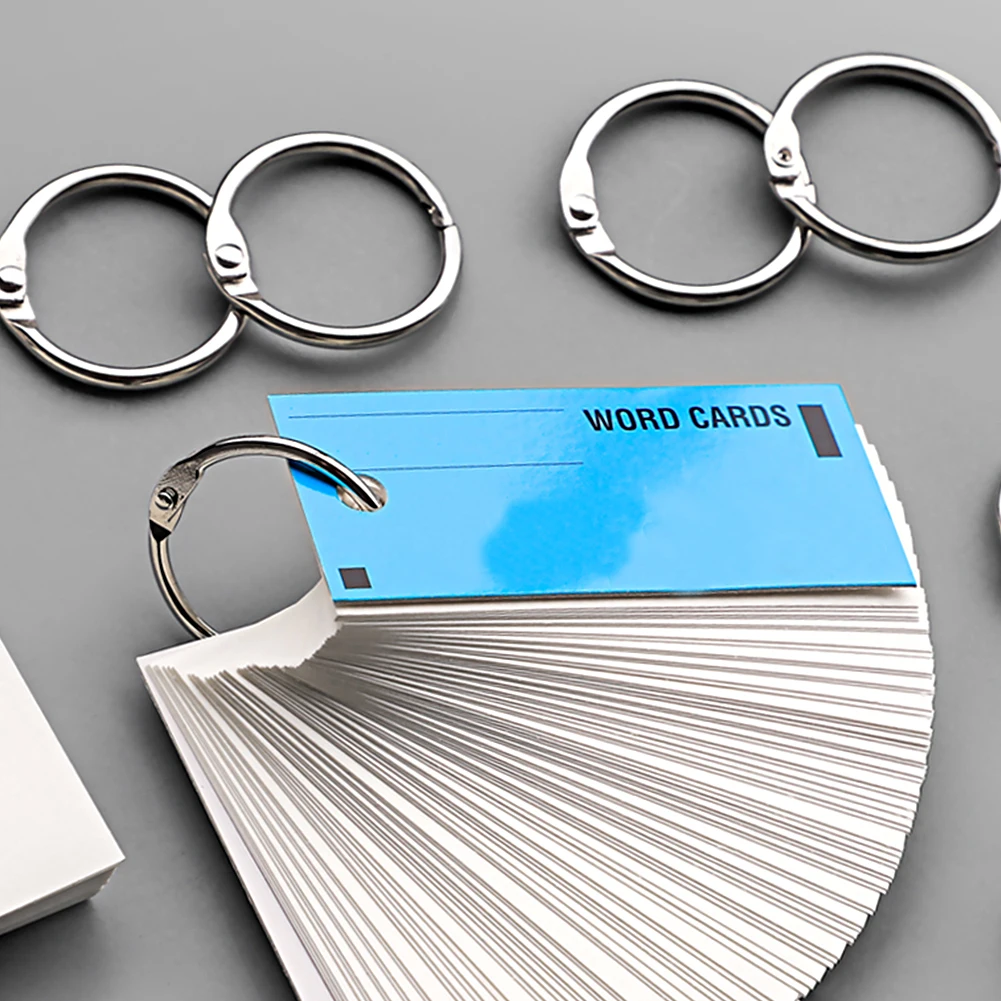 15/30pcs Metal Ring Binder Staple Book Binder Albums Loose-leaf Book Hoops Loose Leaf Ring Keychain Office Binding Supplies