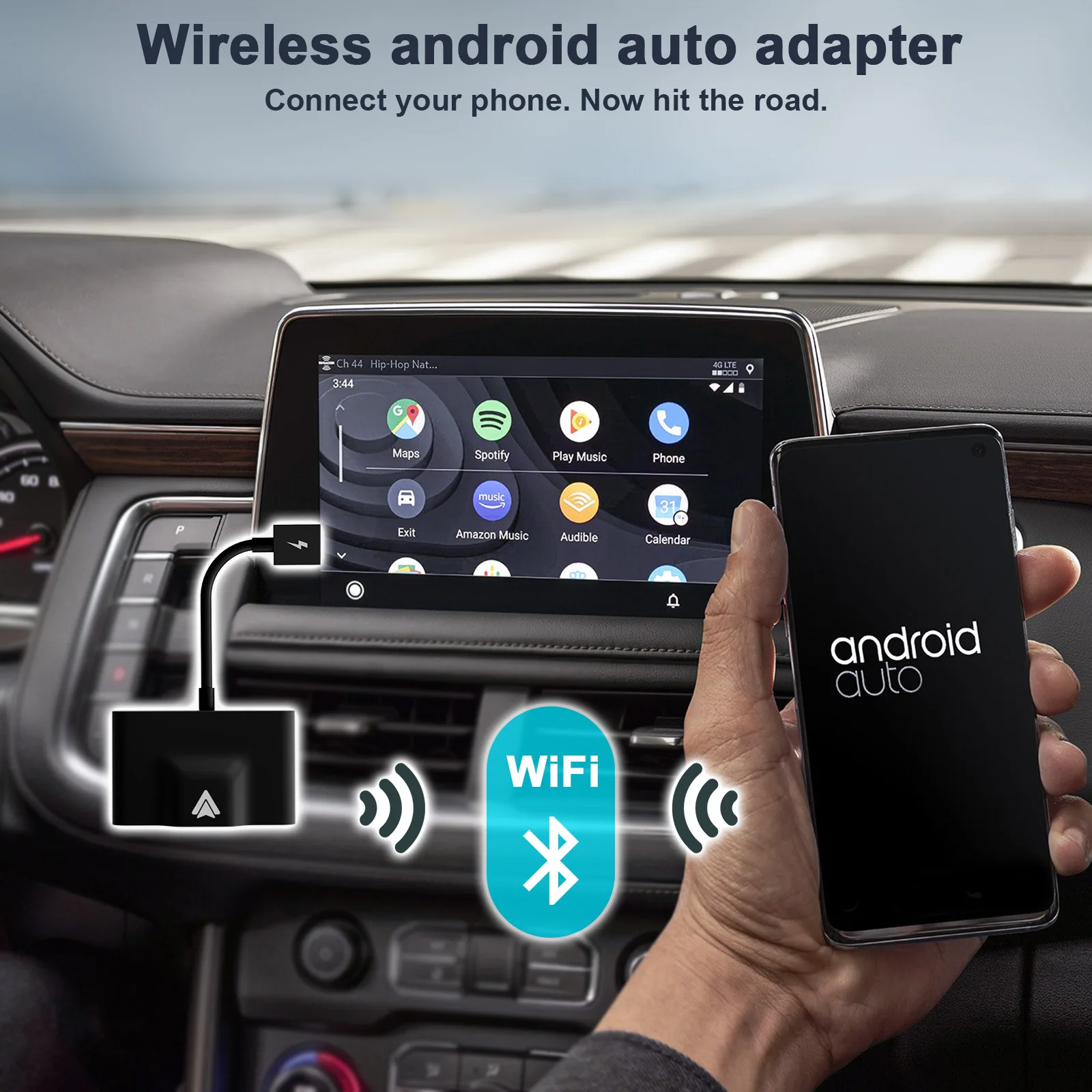 Wireless Android Carplay Dongle Adapter Android Phones Converts Wired Auto to Wireless Direct Plug-in USB/Type-c Adapter