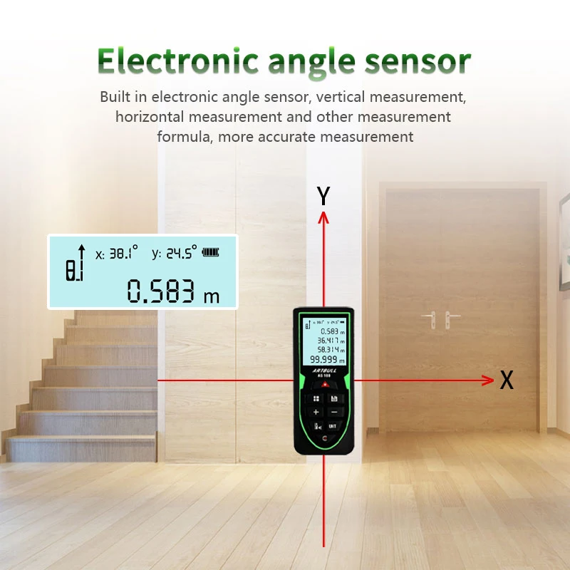 Green Laser Distance Meter 70m 100m 120m Rangefinder with Angle display USB Rechargeable Tape Measure ruler Roulette tool tape measure laser rangefinder distance meter laser tape measure digital tape measure