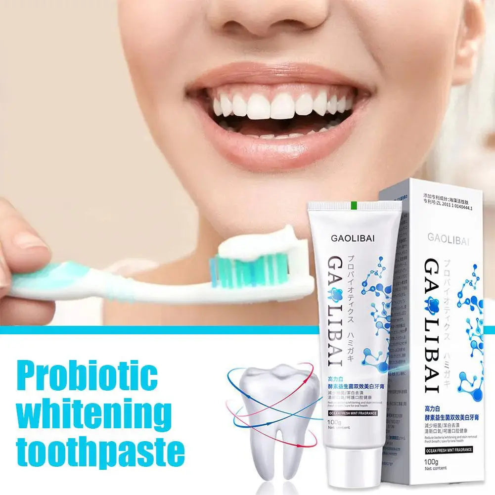 

100g Whitening Toothpaste Enzyme Probiotics Dental Freshens Oral Periodontitis Stone Prevention Remover Odor Breath Toothpa P2Z7