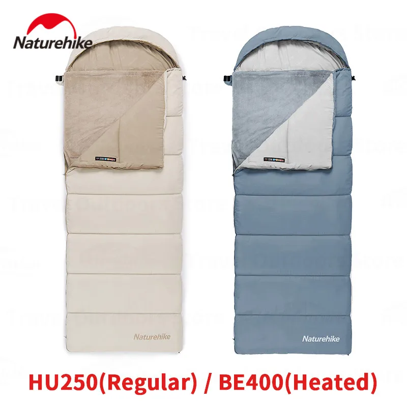 

Naturehike 3 in 1 Heated Warm Sleeping Bag Splicable Envelope Type Cotton Cloak Quilt With Hood Winter Camping Electric Blanket