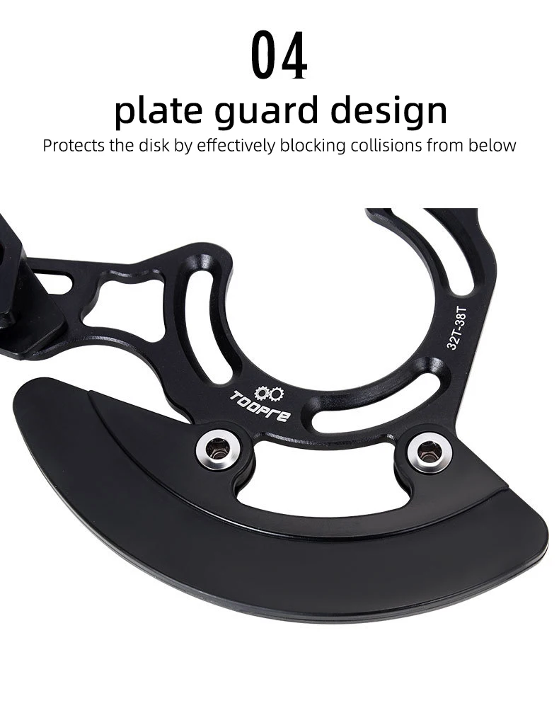 TOOPRE Fahrrad-Einzelscheiben-Kettenführung, ultraleicht, hochfest, MTB-Fahrrad-Kettenführung ISCG03/05 BB-Halterung für 32T ~ 38T Kettenblatt – Detail 11