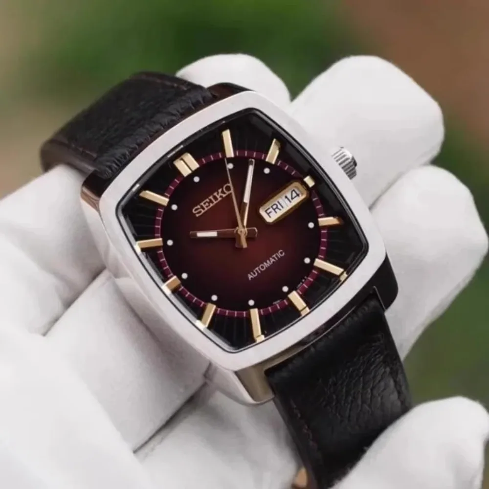 Seiko RECRAFT Automatic Green Dial Brown Leather Men's Watch