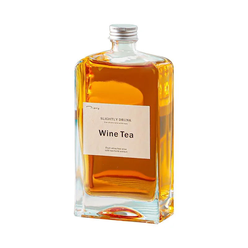 Square shaped Lead Free Whiskey Decanter Glassware Glass Alcohol Bottle for Tequila Brandy and Vodka whiskey decanter set