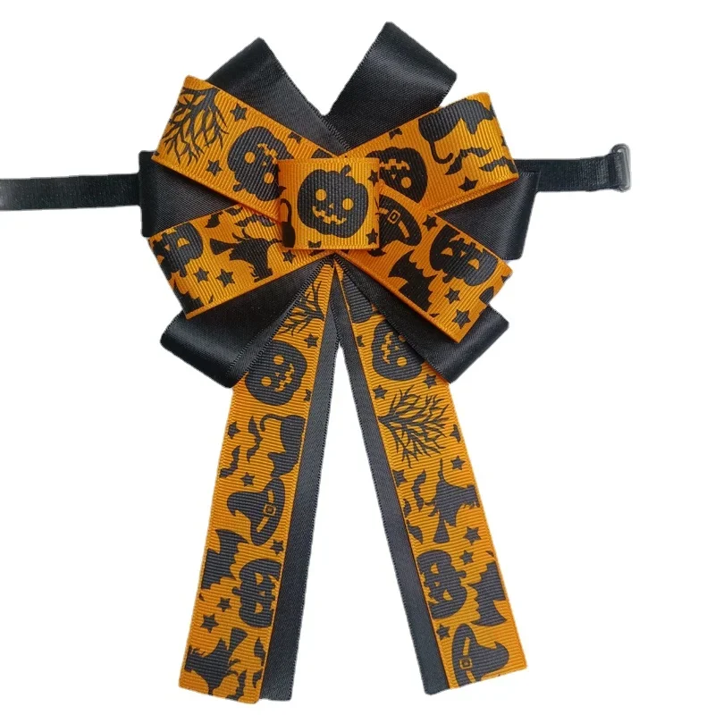 

Fun Skeleton Pumpkin Bow Tie Breast Pin Hair Clip Hair Accessories Women's Shirt Accessories Pin Halloween Happy Pumpkin Bow Tie