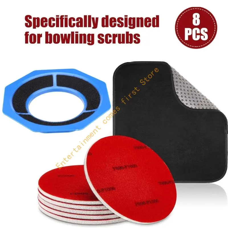 Set per cura della finitura del bowling con 6 dischi, telaio supporto e panno 55KD - immagine 4