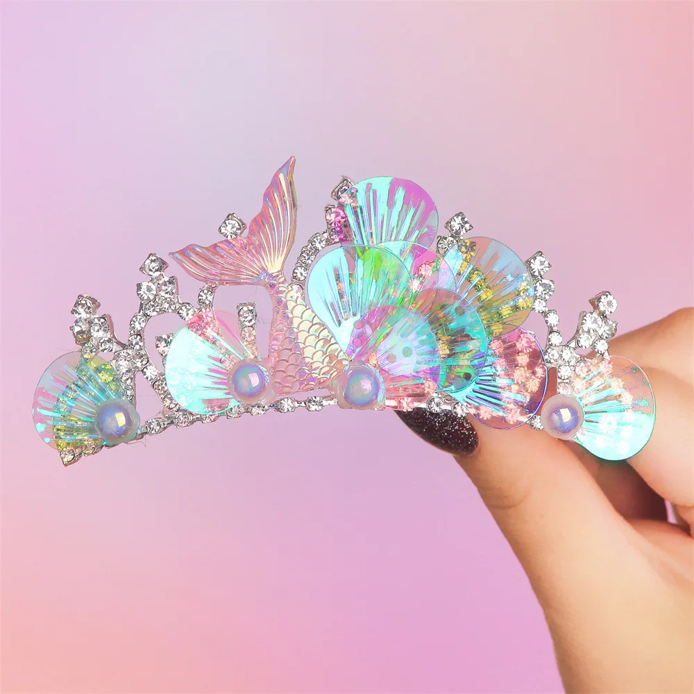 Mermaid Diamond Crown Princess Hairpin Hair Accessories