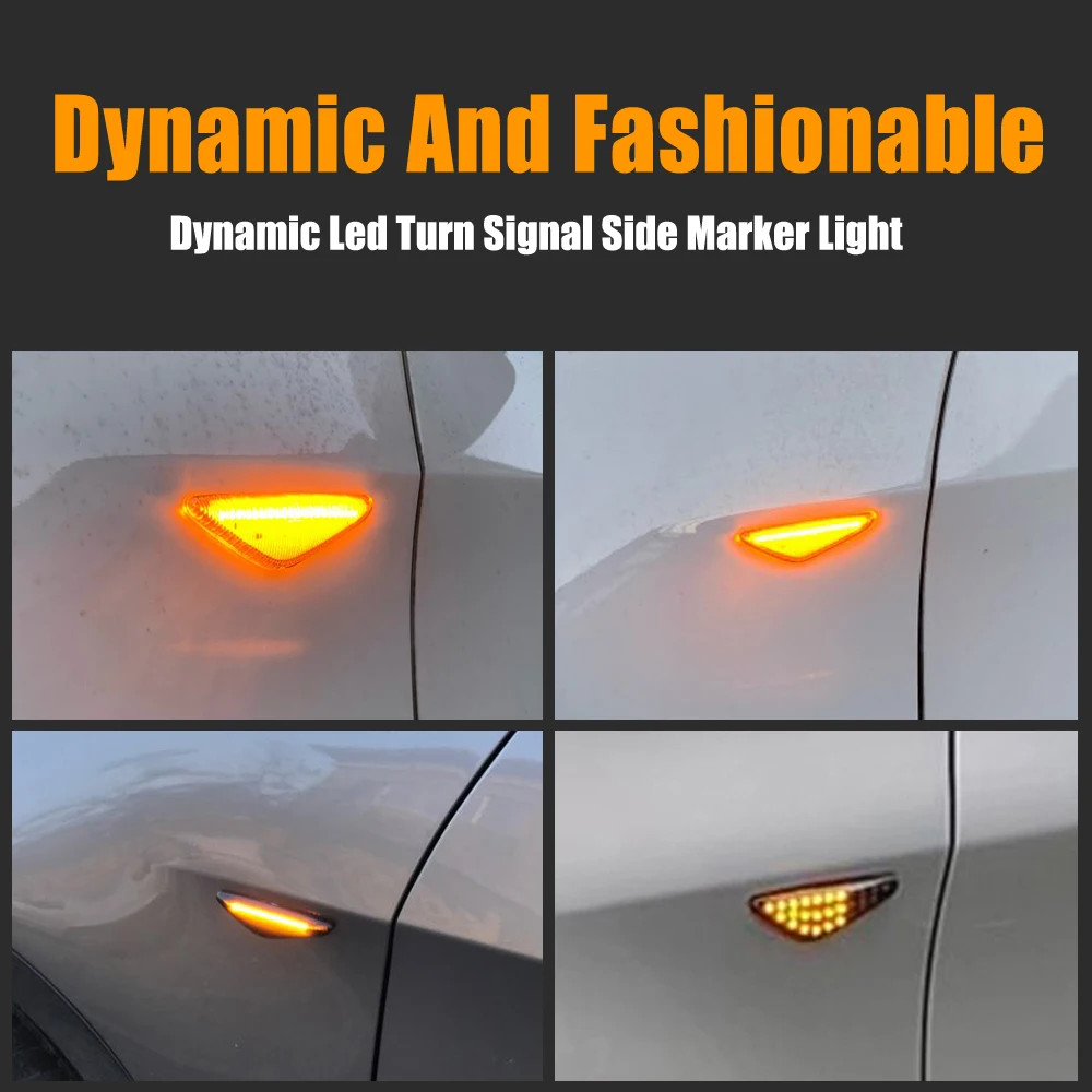 2PCS LED Side Marker Signal Light For BMW X5 E70 X6 E71 E72 X3 F25 Clear/Smoke Dynamic Flowing Sequential Blinker Lamp 2