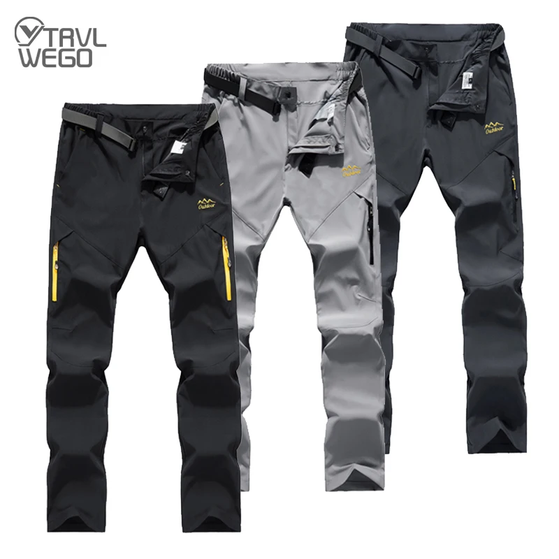 TRVLWEGO Men Camping Hiking Pants Summer High Stretch Lightweight Quick
