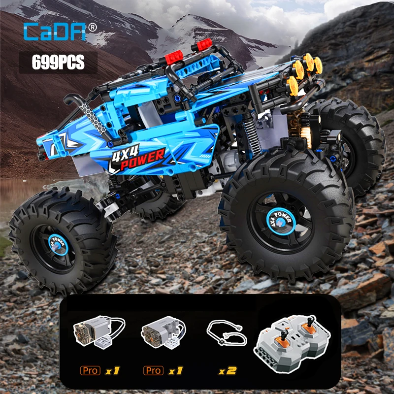Cada-4WD 오프로드 원격 제어 자동차 빌딩 블록, 도시 레이싱 카, RC 버기 트럭, SUV 픽업 벽돌, 남아용 장난감