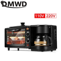 110V Electric Breakfast Machine 3 in 1 Multifunction Breakfast Maker Mini Drip Coffee Maker Bread Pizza Oven Frying Pan Toaster 1