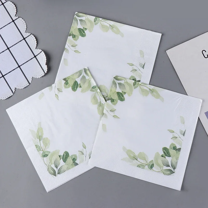 Colourful Napkins Printed Square Paper Napkins Restaurant Floral Facial Tissue Hotel Wedding Table Setting Pure Wood Pulp Paper