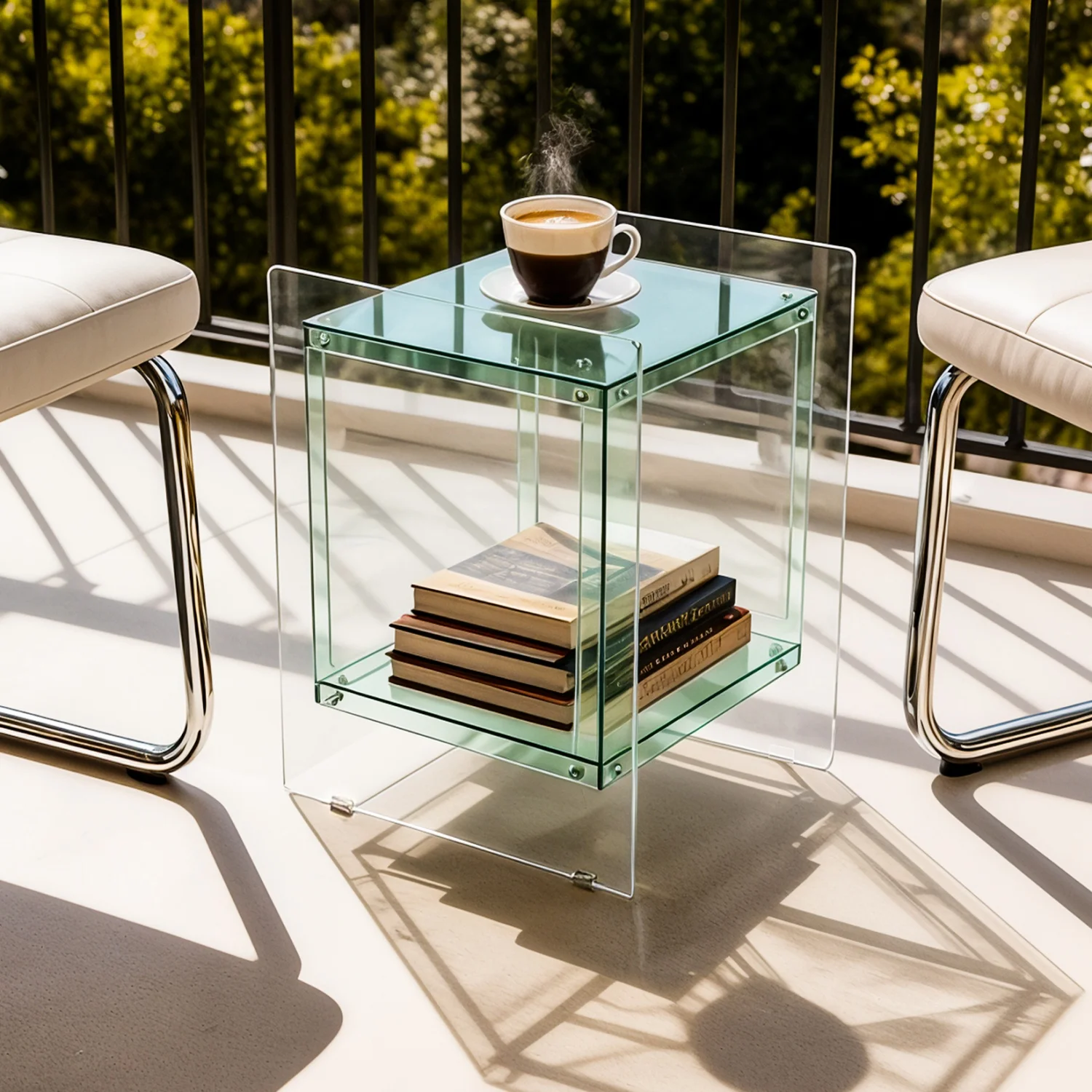 Green/Red/Orange Square Acrylic End Side Table Small Modern Bedside Tables Nightstand for Bedroom, Home Decor Accent Table