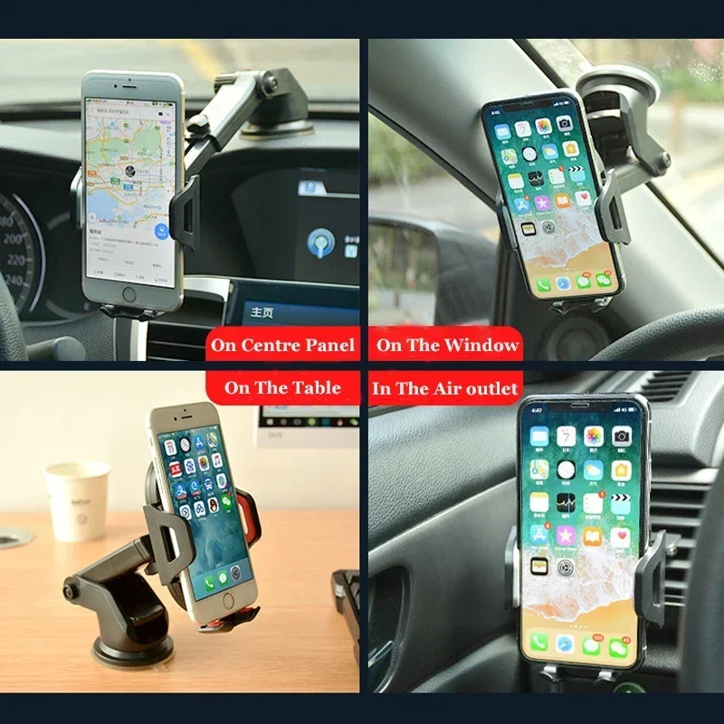 Car Phone Holder 360 Degree Rotation Suction Cup Instrument Panel Holder Car Phone Holder Universal 2-In-1 Smartphone Holder