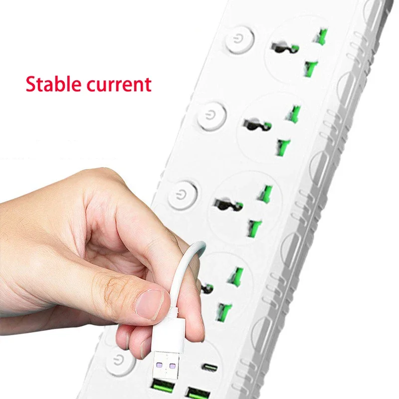 Universal Power Strip with USB-C Ports & Surge Protection, 1.9M Extension Cord