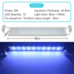 Ultra-Slim Waterproof LED Aquarium Grow Light with Adjustable Length - EU Plug (Blue white 20)
