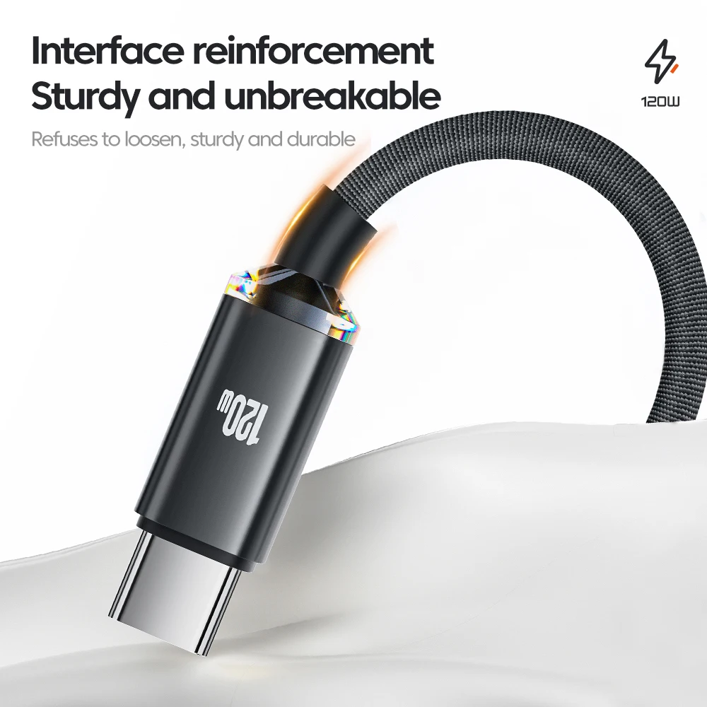 120W 6A USB Fast Charging Type C Quick Charge Cable For iPhone 15 16 Pro Samsung Xiaomi 14 Huawei Phone Quick Charge Data Cables
