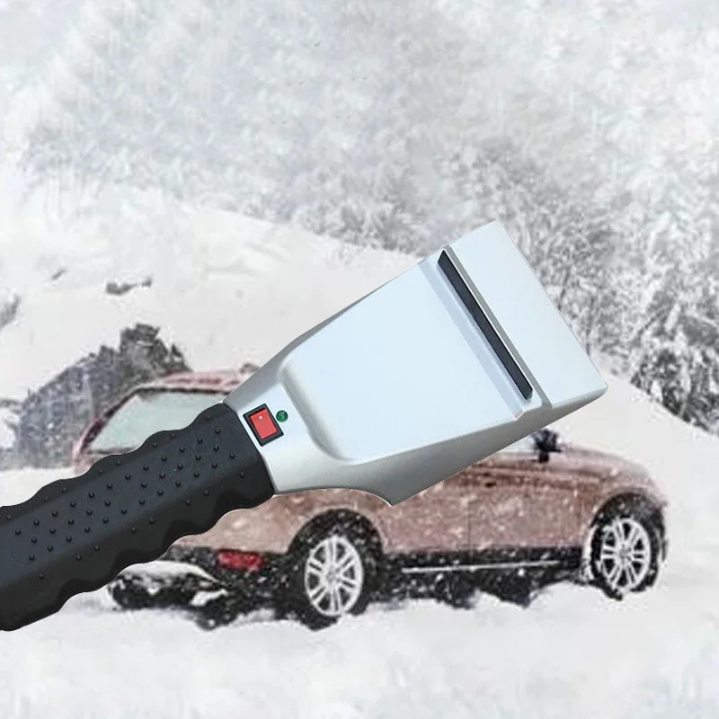 EAFC Electric Heater Ice Scraper Car Snow Removal Shovel Windshield Glass Defrost Clean Tools for 12V Automobiles