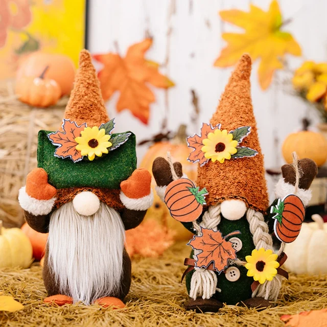 MACLARONX Sunflower Gnomes Spring Summer Plush Dolls Gnome Decorations Cute Swedish