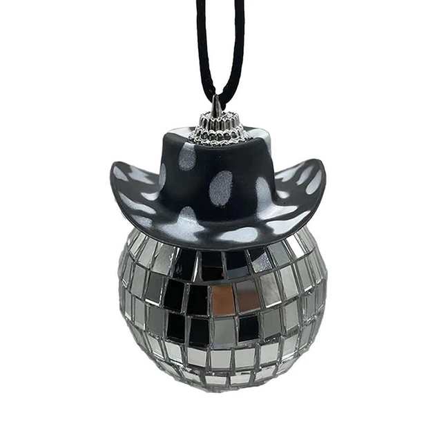 Disco-Kugel Autos piegel Ornament Rückspiegel Cowboyhut Anhänger bling Auto  Disco Ball Rückansicht Charme Autos piegel Ornament - AliExpress