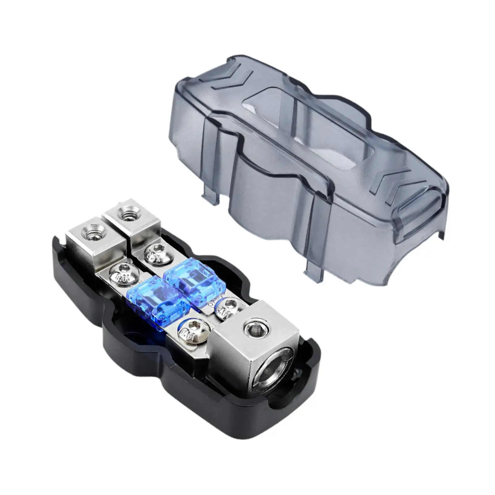 Fused Distribution Block 1 in 2 Out Output 2x 4/8 60A 80A 100A Portable Accessories Fuse Holder for Cars Rvs Yachts Ships Fused Distribution Block 1 in 2 Out Output 2x 4/8 60A 80A 100A Portable Accessories Fuse Holder for Cars Rvs Yachts Ships