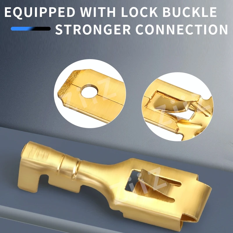 100 X PAIRS Yellow 6.3mm Male + Female Fully Insulated Crimp - View #5