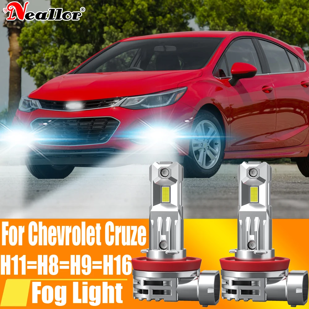 

2x H11 H8 светодиодные противотуманные фары Canbus H16 H9 Автомобильная Лампа 6000K белая Диодная ходовая лампа 12 В 55 Вт для Chevrolet Cruze VW
