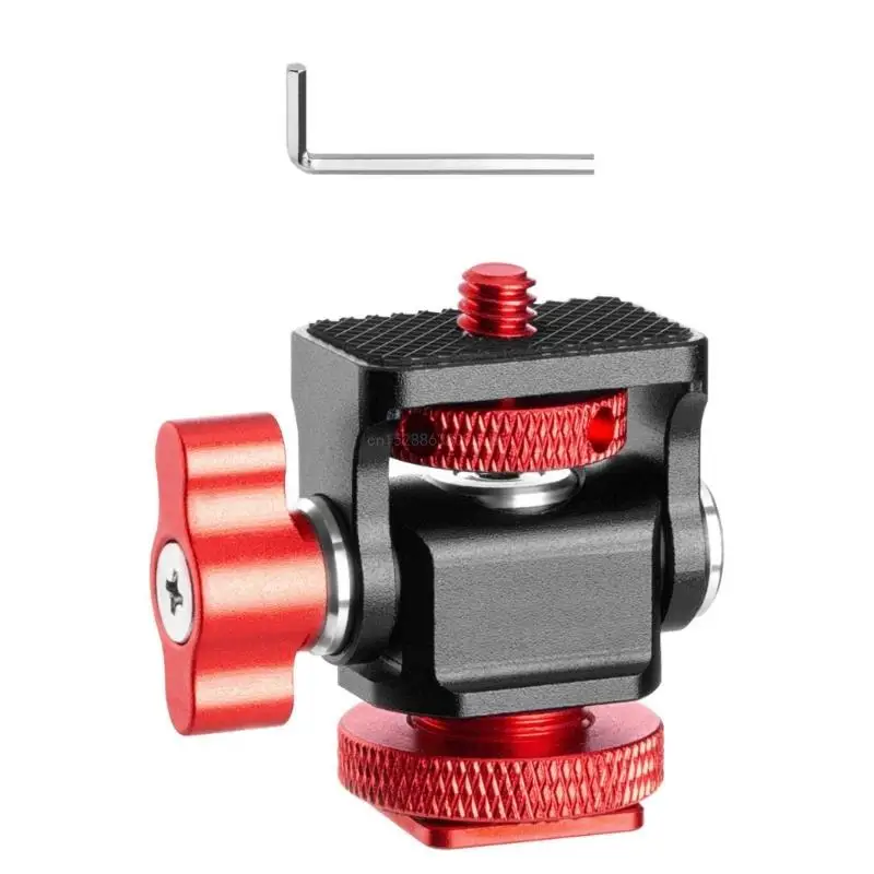 Adjustable Camera Monitors Mount Hot Shoe Bracket Standard 1/4in 360 Rotation 180 Tilt with Secure Thumbscrew Lock