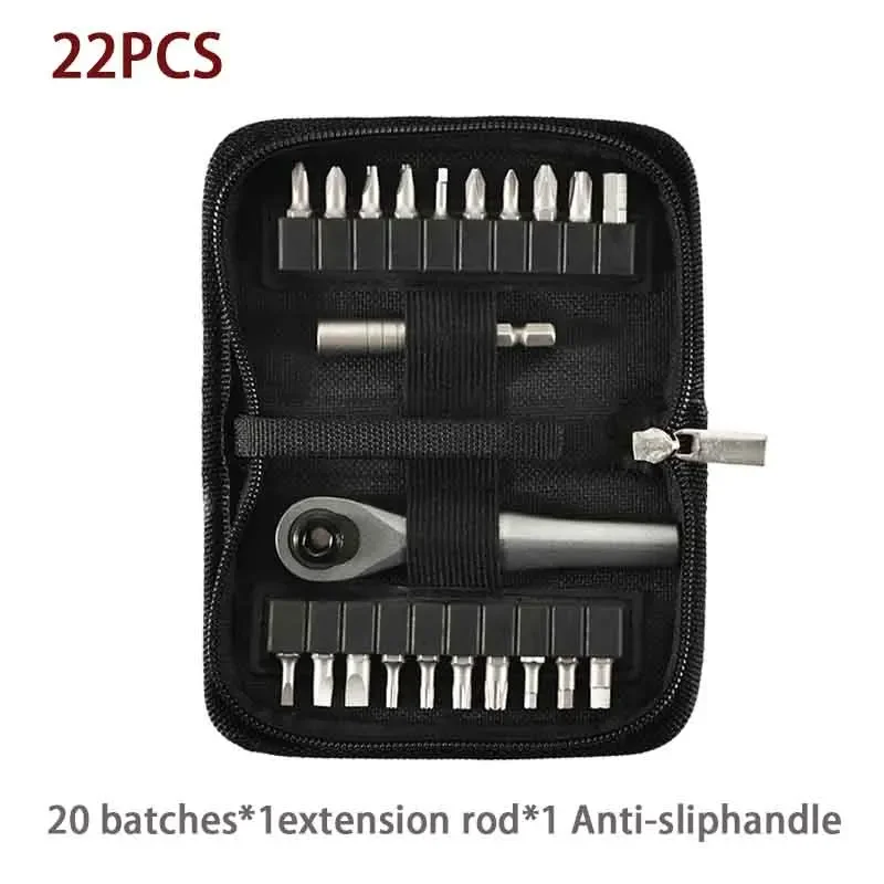 Ratchet Wrench Set 22 in 1 Multifunctional Right Angle Screwdriver Kit Small Mini Ratcheting Screwdriver Combination Set