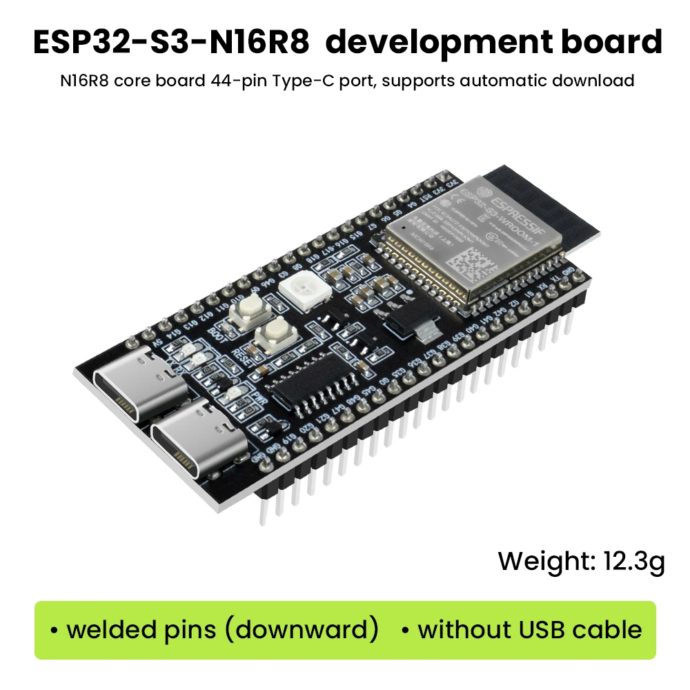 ตัวเลือกสินค้า บอร์ดพัฒนา ESP32-S3 44 Pin Wi-Fi Bluetooth สำหรับ Arduino